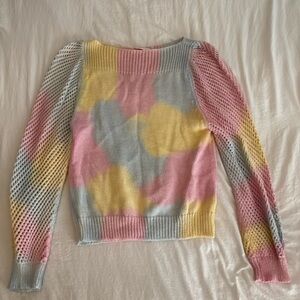 LoveShackFancy Pastel Patchwork Sweater